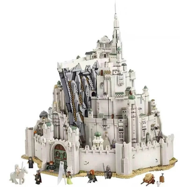 Large-scale, high-difficulty "White City" building block model - compatible with LEGO The Lord of the Rings