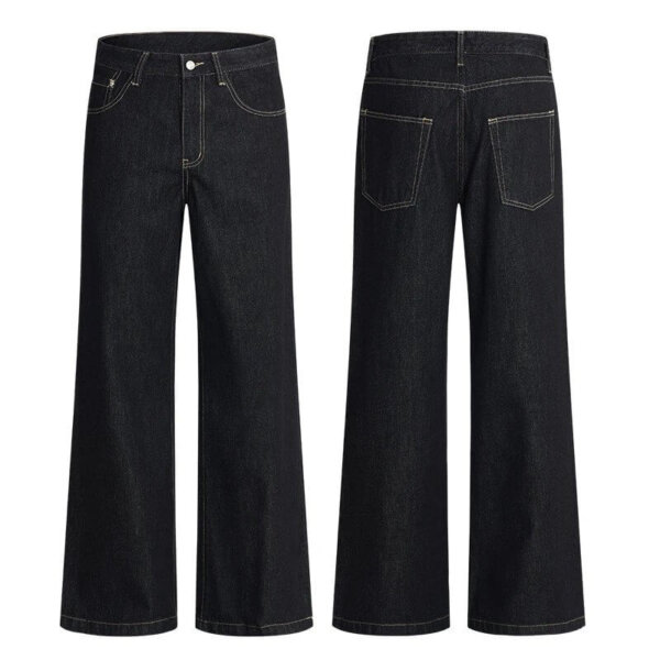 Black wide-leg jeans
